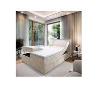 Lit adulte 180x200 POSITANO - ensemble relaxation électrique en tissu beige