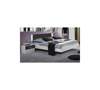 Lit adulte avec 2 chevets 180 X 200 cm coloris blanc/anthracite--
