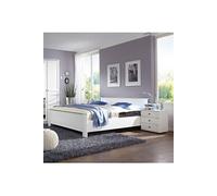 Lit adulte avec 2 chevets Coloris Blanc - Dim: 140 X 200 cm -PEGANE- Blanc
