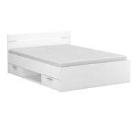 Lit adulte avec rangement coloris blanc mat - 144 1 x 74 2 x 194 7 cm