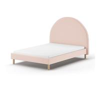 Lit Adulte Bouclé "Moon" 140x200cm Rose