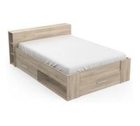 Lit adulte coloris chêne kronberg - longueur 150 x profondeur 226 x hauteur 74 cm Chêne kronberg