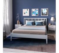 Lit adulte contemporain en bois épicéa massif gris laqué - WEBER PARKER