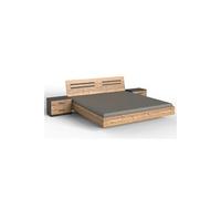 Lit adulte double 160 x 200 + 2 chevets - L. 169 x P. 210 x H. 81 cm - -