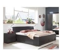 Lit 2 places Pegane Lit adulte double 160x200 cm Queen Size + 2 chevets coloris gris fonce - Longueur 169 x Profondeur 210 x Hauteur 96 cm --