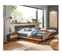 Lit adulte double 160x200 cm Queen Size + 2 chevets - Longueur 168 x Profondeur 210 x Hauteur 85 cm