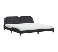 Lit Adulte Double | Lit Complet/Lit avec matelas | noir 200x200 cm similicuir - 2 places SP22567BED12363907