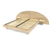 Lit adulte en bois massif ABC MEUBLES - ARC - 160x200 - Tête et chevets intégrés - Style classique