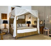 Lit adulte en fibre coloris naturel - longueur 200 x profondeur 220 x Hauteur 180 cm -PEGANE -