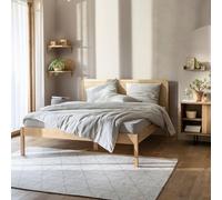 Lit Adulte en pin Massif tête de lit cannage Anna 140x190 - LT17021