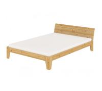 Lit adulte en pin naturel 160x200 lit robuste design moderne avec sommier et matelas 60.62-16M
