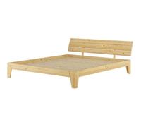 Lit adulte en pin naturel 180x200 lit robuste, design moderne, avec sommier à lattes 60.62-18