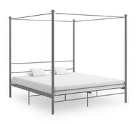 Lit adulte-enfant 208x186x201cm |Structure de lit à baldaquin Gris Métal 180x200 cm Moderne-desgin FR1979