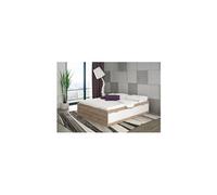 FINLANDEK Lit adulte VANKKA scandinave decor chene et blanc mat - l 140 x L 190 cm