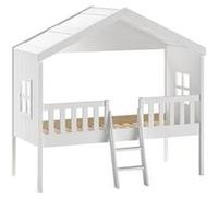Lit altobuy 213 x 119.9 x 202 cm en bois cadre a lattes de couleur blanc Blanc G