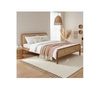 Lit ANNA cannage pin massif 140x190 marron noisette