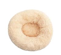 Lit Apaisant For Animaux De Compagnie, Forme De Beignet Lavable Pleine Grandeur, Conçu Comme Un Beignet, Adapté Comme Aide Au Sommeil Confortable For Tous Les Types De Chats.(Apricot,L 1PCS)