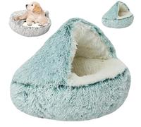 Lit apaisant pour Chat, lit en Peluche Moelleuse pour Chaton, Lavable, Anti-anxiété, pour Chiot, lit pour Animaux de Compagnie, pour Chats d'intérieur, Petits Chiens, grottes pour Animaux Green 40cm