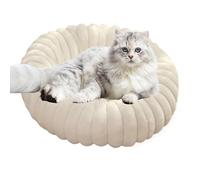 Lit apaisant pour chien en forme de beignet, lit pour petit chien,Lit pour chien en forme de beignet en peluche Lit pour chat doux | Canapé rond antidérapant pour chat, lits lavables pour animaux de c