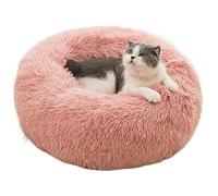 Lit apaisant pour Chien et Chat, lit pour Chien et Chat, lit à Donuts pour Chats et Chiens, nid Rond pour Animaux de Compagnie avec Matelas en Peluche, Tapis F