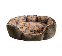 Lit apaisant pour Chien et Petit Chien, chenil octogonal imprimé, Velours de Coton Super Doux, nid Chaud d'hiver pour Chat, lit pour Chien en Coton