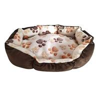 Lit apaisant pour Chien et Petit Chien, chenil octogonal imprimé, Velours de Coton Super Doux, nid Chaud d'hiver pour Chat, lit pour Chien en Coton