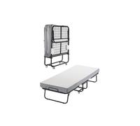 Lit Appoint Pliant 79x190 cm, Métal Robuste, Mousse Mémoire Forme 12,5 cm, pour Adultes Invités Camping