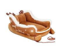 Lit auto-chauffant pour chat - Coussin pour chiens et chats | Décoration de Noël chaude | Lit mignon avec corde de traction | Pour chiot, chat, animal domestique, intérieur, extérieur, salon, balcon