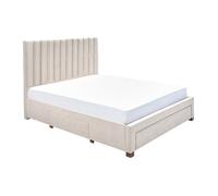 Lit avec 3 tiroirs 160 x 200 cm - Tissu - Beige - LIAKO