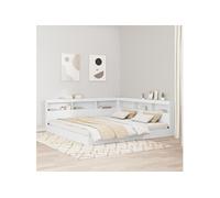 vidaXL Lit Bibliothèque Blanc 180 x 200 cm Bois d'ingénierie 3335744