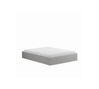 Lit avec coffre de rangement 140x190cm velours côtelé gris AUSTIN