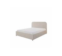 Lit avec coffre de rangement 160x200cm velours beige HOUSTON