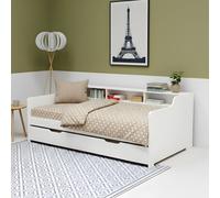 Lit Avec Lit Gigogne Pin Massif Arthur Blanc 90X200