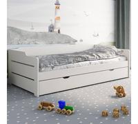 Lit Avec Lit Gigogne Pin Massif Arthur Blanc 90X200