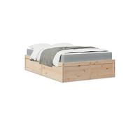 Vidaxl Lit Avec Matelas 140x190 Cm Bois Massif De Pin Marron