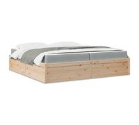 Vidaxl Lit Avec Matelas 140x190 Cm Bois Massif De Pin Marron