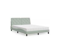 vidaXL Lit avec matelas gris clair 140x190 cm velours 3208652