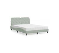 Lit avec Matelas, Lit Rembourré avec Coussin de Tête de Lit, Lit Double, Lit Adulte de Chambre à Coucher Intérieur, 3208652
