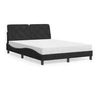 Lit avec Matelas Rembourré Double Adulte Chambre Noir 140x190 cm Velours vidaXL