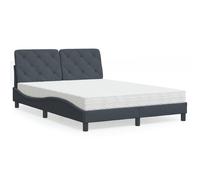 Lit avec Matelas Rembourré Double Adulte Chambre Noir 140x190 cm Velours vidaXL