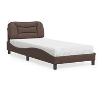 Lit avec Matelas Rembourré Meuble Adulte Chambre Intérieur Similicuir vidaXL