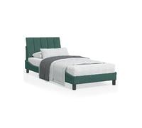 Lit avec matelas vert foncé 90x200 cm velours 3208577