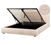Lit avec Rangement Design Moderne Minimaliste 160 x 200 cm Bou eige Clair