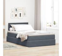 Lit avec Rangement et LED Gris foncé en Velours 120 x 190 cm Cadre métallique avec Moteur hydraulique et éclairage RGB pour Chambre Moderne et Organisation optimale