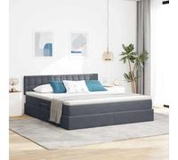 Lit avec Rangement et LED Gris foncé en Velours 160 x 200 cm avec Moteur hydraulique et Cadre métallique pour Chambre Moderne et Ambiance personnalisée