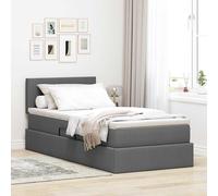 vidaXL Lit avec rangement et matelas avec matelas Noir 120 x 200 cm