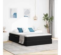 Lit avec Rangement et Matelas Noir 140x190 cm, Cadre en Velours Doux, Système de Levage Hydraulique, Design Moderne pour Chambre Élégante