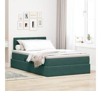 Lit avec Rangement LED Vert foncé 120 x 200 cm Velours Design Moderne Cadre métallique avec Moteur Levage hydraulique et éclairage RGB pour Chambre Confortable et organisée