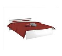 Lit avec rangements 140 x 190 cm - 2 tiroirs et 1 niche - Coloris : blanc - PABLO Blanc G