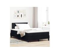 Vidaxl Lit Avec Sommier À Ressort Avec Matelas Noir 120x200 Cm Tissu